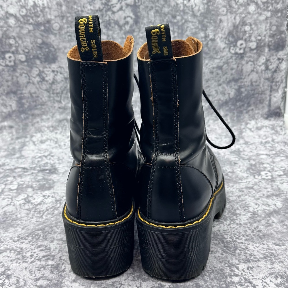 Dr. Martens Black Leather Platform Boots (Leona) - Picture 5 of 9